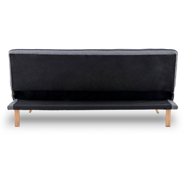 Riviera 3-Seater Pleated Linen Sofa Bed by Sarantino - Dark Grey Image 6