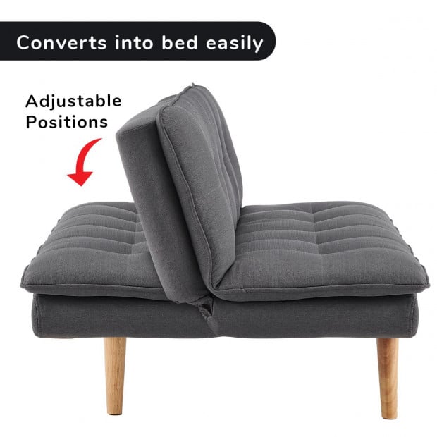 Cloud Plush Tufted Sofa Bed with Splayed Legs by Sarantino - Dark Grey Image 4
