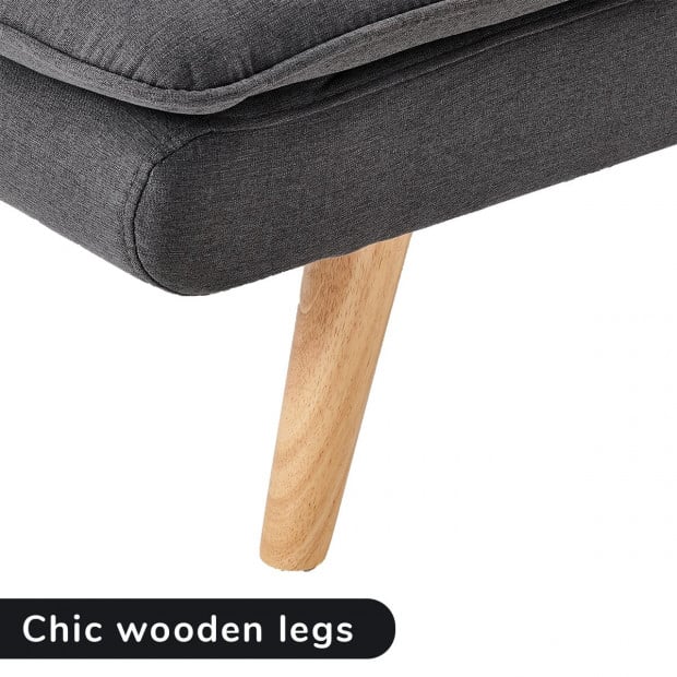Cloud Plush Tufted Sofa Bed with Splayed Legs by Sarantino - Dark Grey Image 11