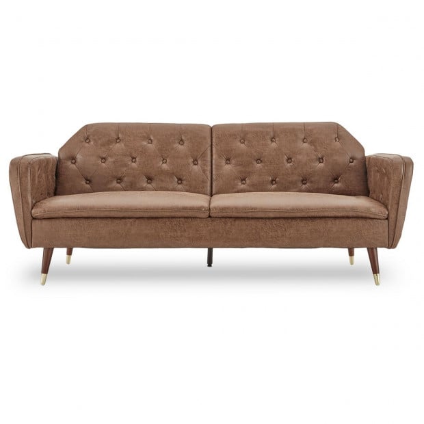 Beatrice On Tufted Faux Leather, Faux Leather Sofa Durability