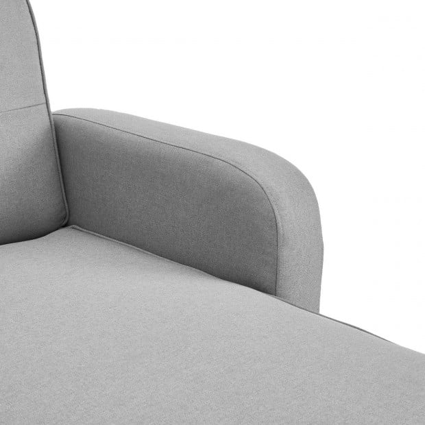 Bella 3-Seater Corner Sofa Bed with Chaise Lounge by Sarantino - Light Grey Image 11
