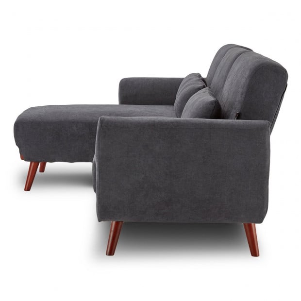 Willow Modern Sofa Bed with Chaise by Sarantino - Dark Grey Image 4
