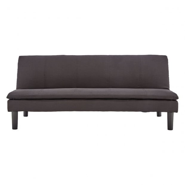 Selena 3-Seater Fabric Sofa Bed with Stitching by Sarantino - Black