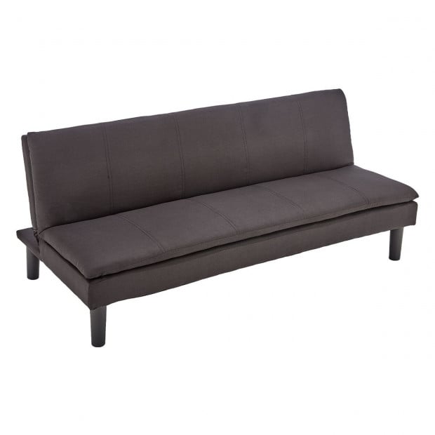Selena 3-Seater Fabric Sofa Bed with Stitching by Sarantino - Black Image 4