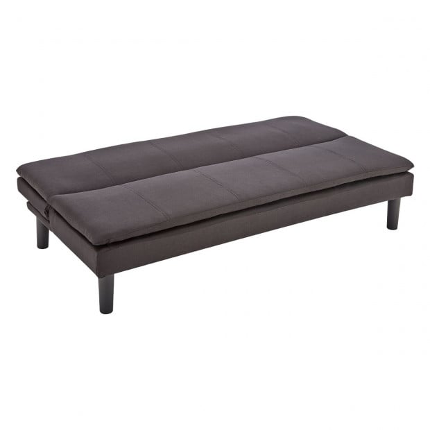 Selena 3-Seater Fabric Sofa Bed with Stitching by Sarantino - Black Image 5