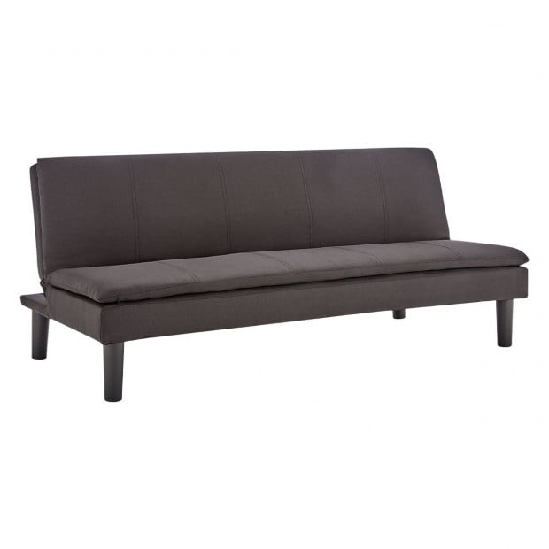 Selena 3-Seater Fabric Sofa Bed with Stitching by Sarantino - Black Image 6