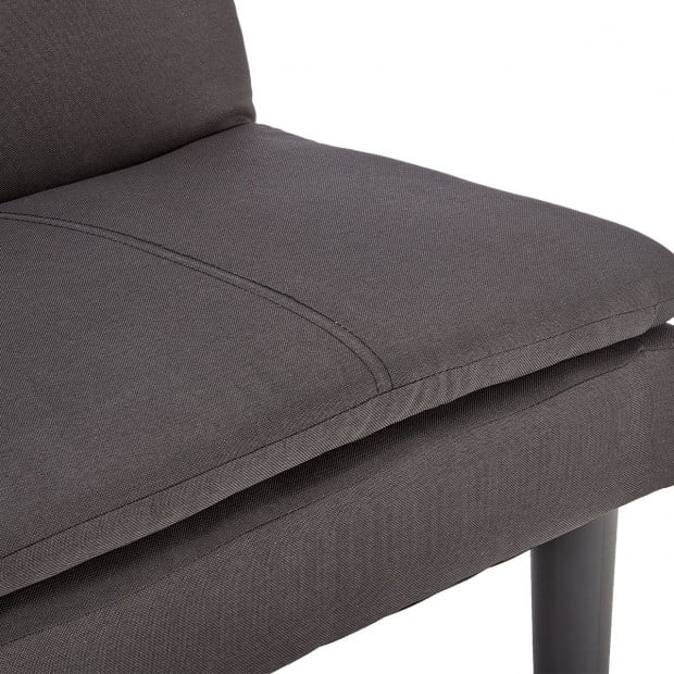 Selena 3-Seater Fabric Sofa Bed with Stitching by Sarantino - Black Image 12