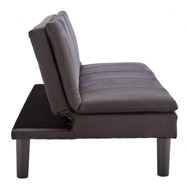 Selena 3-Seater Fabric Sofa Bed with Stitching by Sarantino - Black Image 7