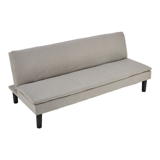 Selena 3-Seater Fabric Sofa Bed with Stitching by Sarantino - Light Grey Image 4