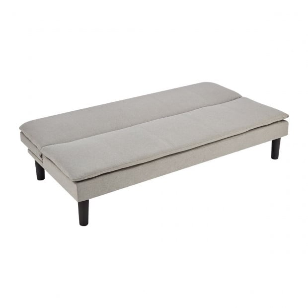 Selena 3-Seater Fabric Sofa Bed with Stitching by Sarantino - Light Grey Image 5