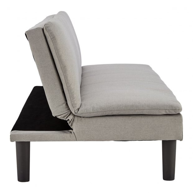 Selena 3-Seater Fabric Sofa Bed with Stitching by Sarantino - Light Grey Image 7