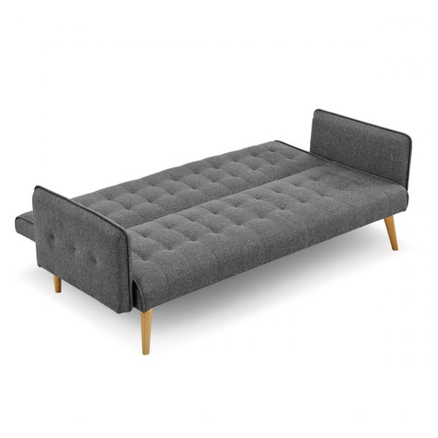 Valencia Tufted Square Arm Sofa Bed by Sarantino - Dark Grey Image 3