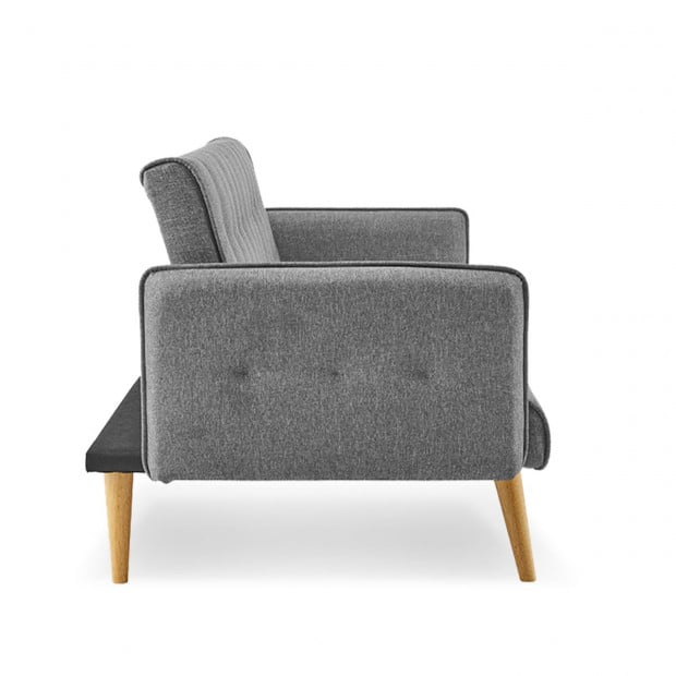 Valencia Tufted Square Arm Sofa Bed by Sarantino - Dark Grey Image 5