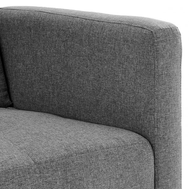 Olivia 3-Seater Linen Sofa Bed with Stitch Detailing by Sarantino - Light Grey Image 8