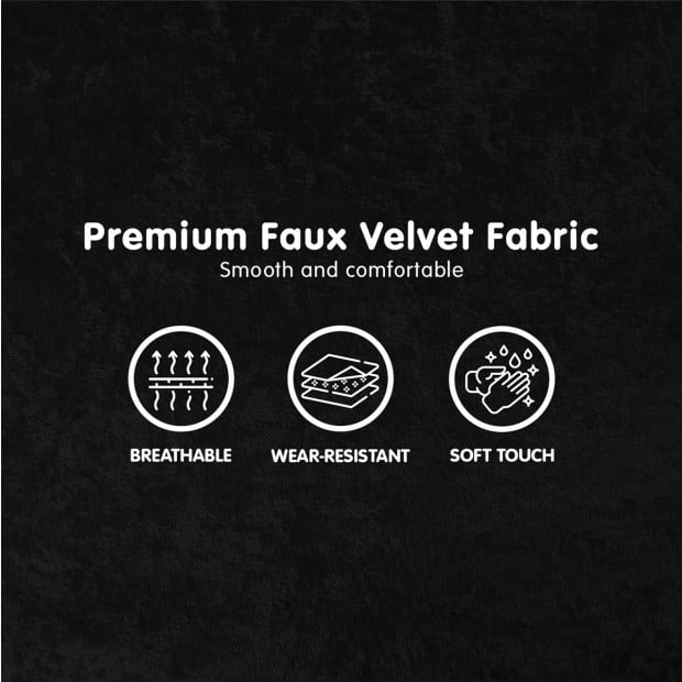 Sofia Faux Velvet Loveseat Sofa Bed by Sarantino - Black Image 5