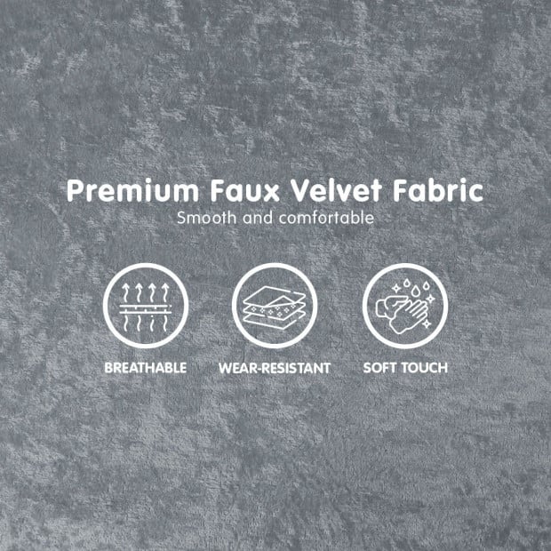 Sofia Faux Velvet Loveseat Sofa Bed by Sarantino - Light Grey Image 5
