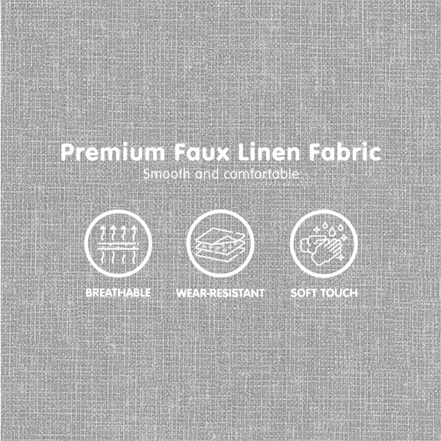 Sofia Faux Linen Loveseat Sofa Bed by Sarantino - Grey Image 7