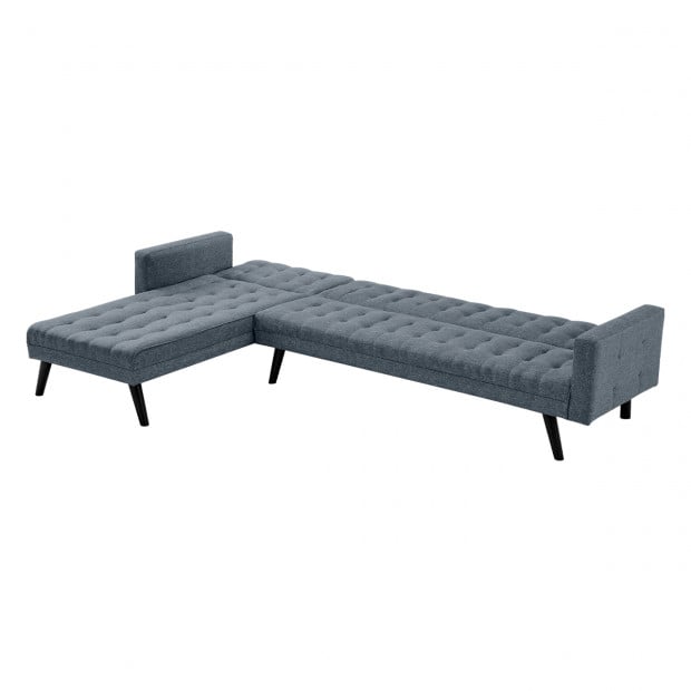 Leona Tufted Sofa Bed with Reversible Chaise by Sarantino - Grey Image 6