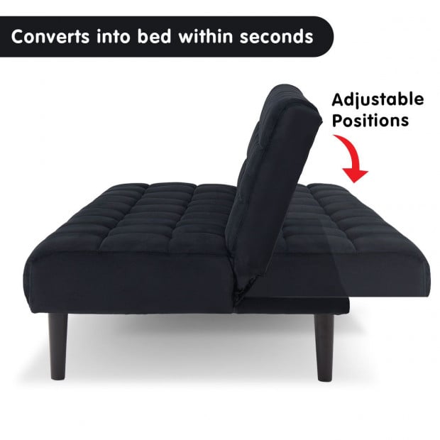 Florence Sofa Bed by Sarantino - Black Image 3