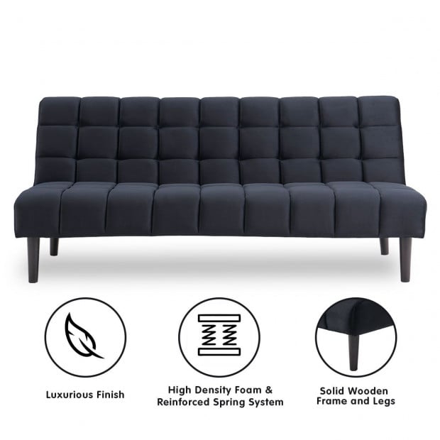 Florence Sofa Bed by Sarantino - Black Image 2