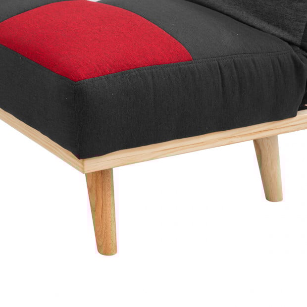 Chiara 3-Seater Linen Patchwork Futon Sofa Bed by Sarantino Image 13