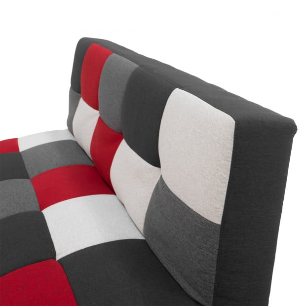 Chiara 3-Seater Linen Patchwork Futon Sofa Bed by Sarantino Image 14