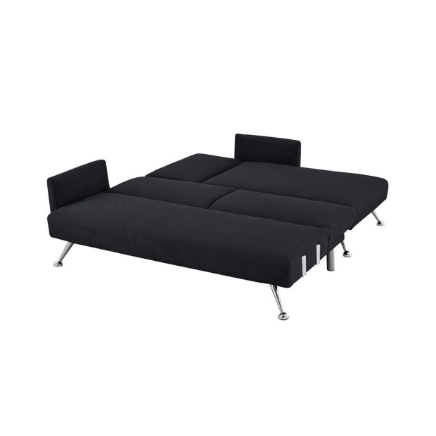 Mia 3-Seater Corner Sofa Bed with Chaise Lounge & Pillows by Sarantino - Black Image 4