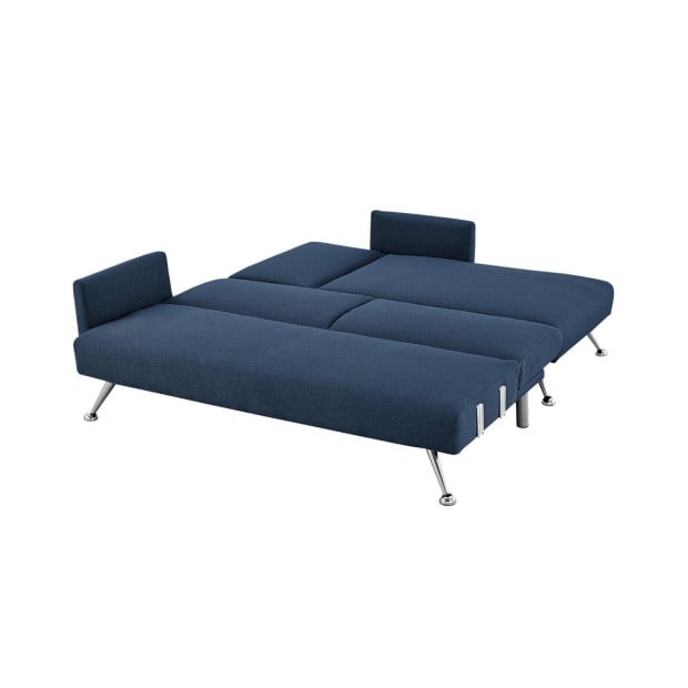 Mia 3-Seater Sofa Bed with Chaise & 3 Pillows by Sarantino - Blue Image 4