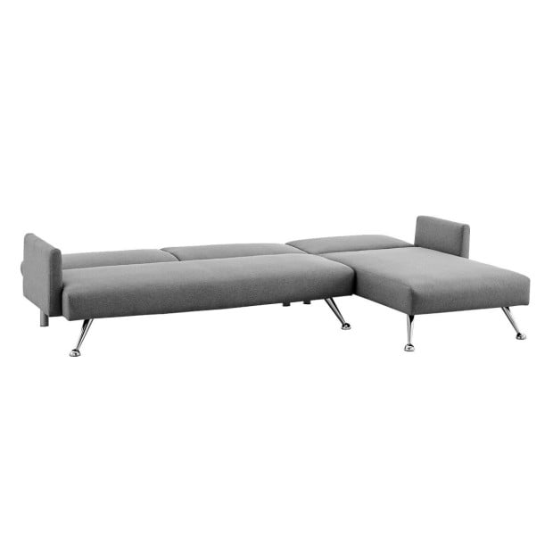 Mia 3-Seater Corner Sofa Bed with Chaise Lounge & Pillows by Sarantino - Dark Grey Image 3