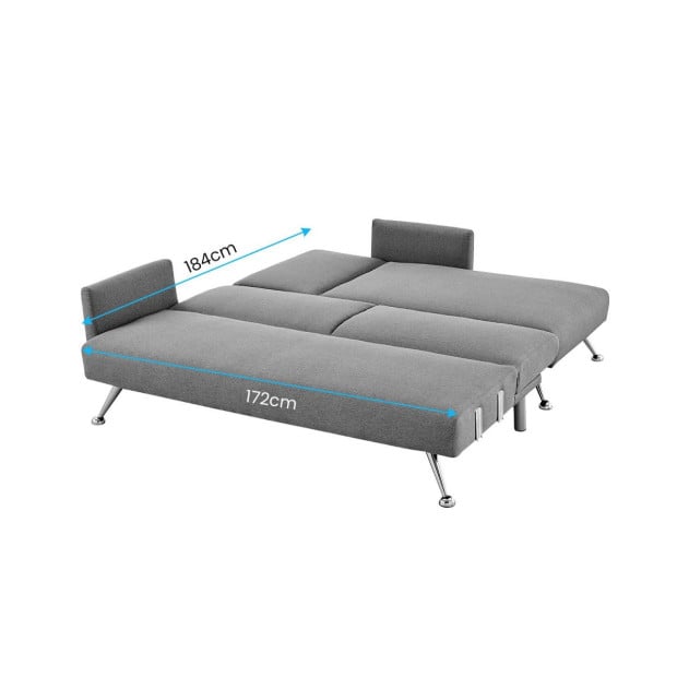 Mia 3-Seater Corner Sofa Bed with Chaise Lounge & Pillows by Sarantino - Dark Grey Image 6