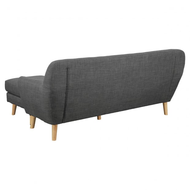 Gianna Tufted Tight Back Sofa with Chaise (Left) by Sarantino - Dark Grey Image 5