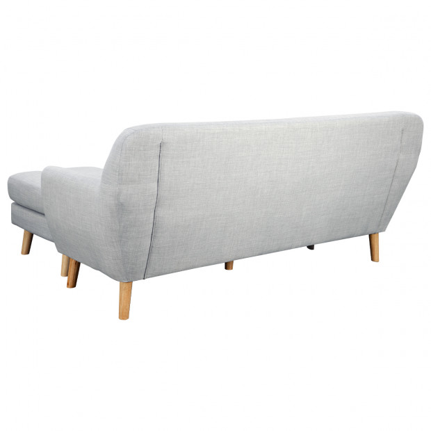 Gianna Tufted Tight Back Sofa with Chaise (Left) by Sarantino - Light Grey Image 5