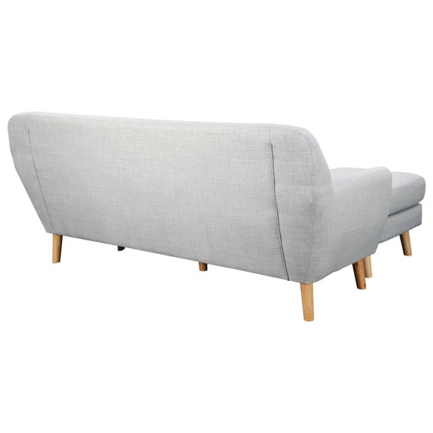 Gianna Tufted Tight Back Sofa with Chaise (Right) by Sarantino - Light Grey Image 4