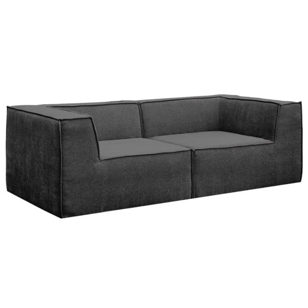 Sarantino Novi 3-Seater Modular Sofa Ottoman Charcoal Black Non-Slip Bottom Lounge Image 4