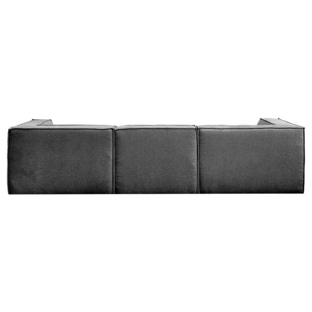 Sarantino Novi 3-Seater Modular Sofa Ottoman Charcoal Black Non-Slip Bottom Lounge Image 5