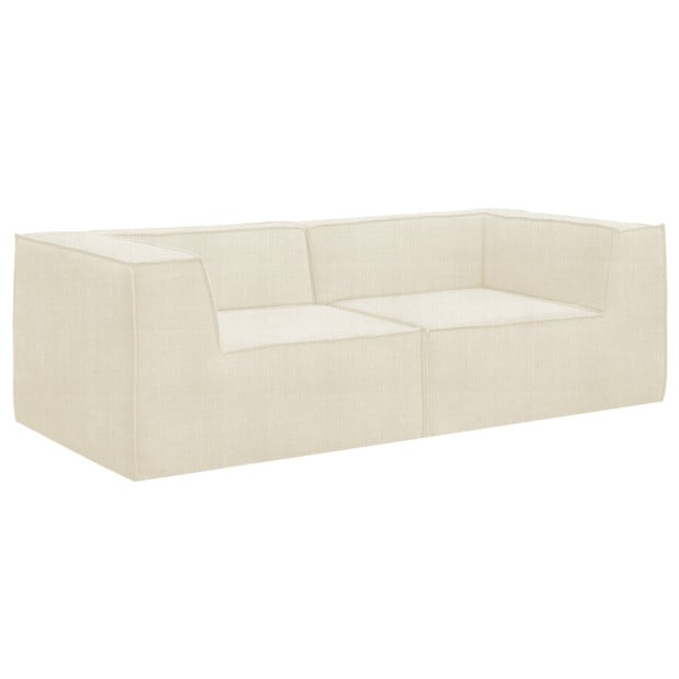 Sarantino Novi 3-Seater Modular Sofa with Ottoman - Cream Image 4