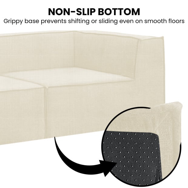 Sarantino Novi 3-Seater Modular Sofa with Ottoman - Cream Image 7