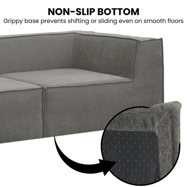 Sarantino Novi 3-Seater Modular Sofa with Ottoman - Grey Image 8