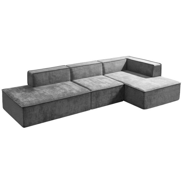 Sarantino Vani 3 Seater Modular Sofa Set - Dark Grey Image 3