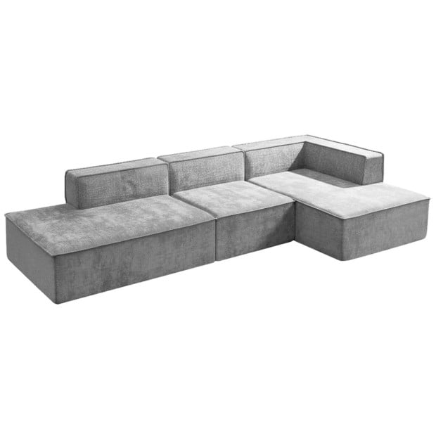 Sarantino Vani 3 Seater Modular Sofa Set - Light Grey Image 3