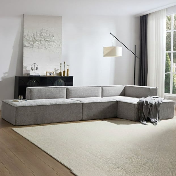 Sarantino Vani 3 Seater Modular Sofa Set - Light Grey Image 11