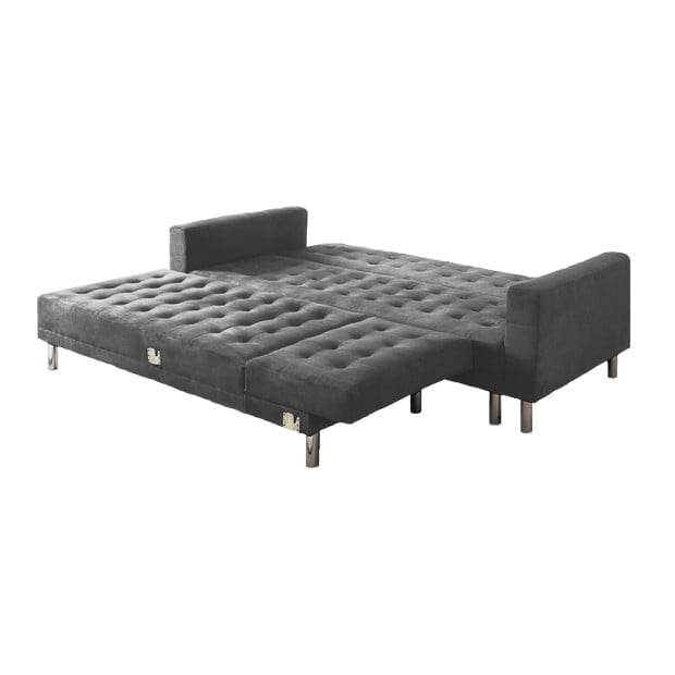 Vera Modular Tufted Sofa Bed with Chaise by Sarantino - Grey Image 2