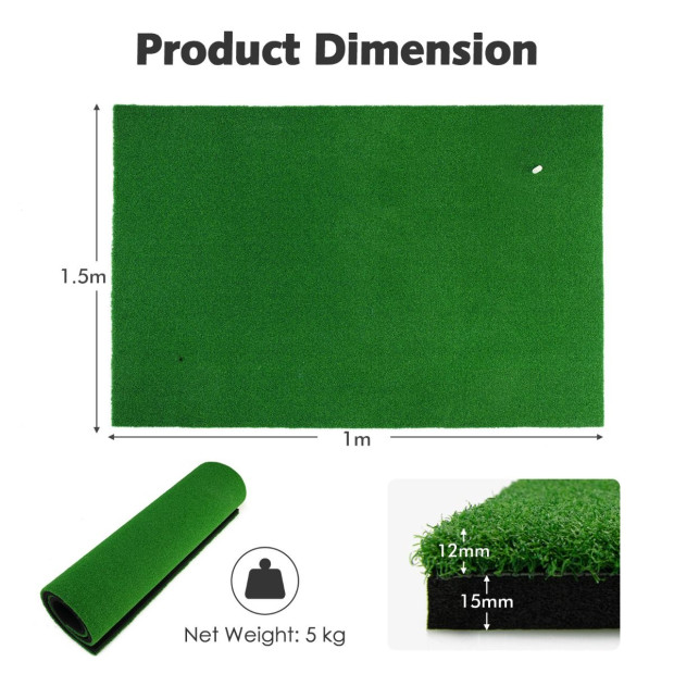 1.5m x 1m Golf Hitting Mat With Synthetic Turf Image 4