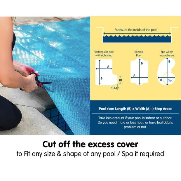 Hydroactive 500 Micron Solar Swimming Pool Cover - Blue Image 6