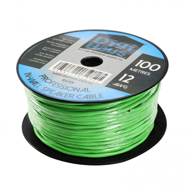 100m Ultra Premium In-Wall Speaker Cable, 12 AWG, Fire Rated