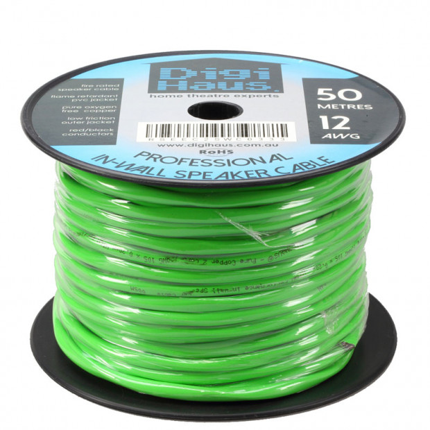 50m Ultra Premium In-Wall Speaker Cable, 12 AWG, Fire Rated