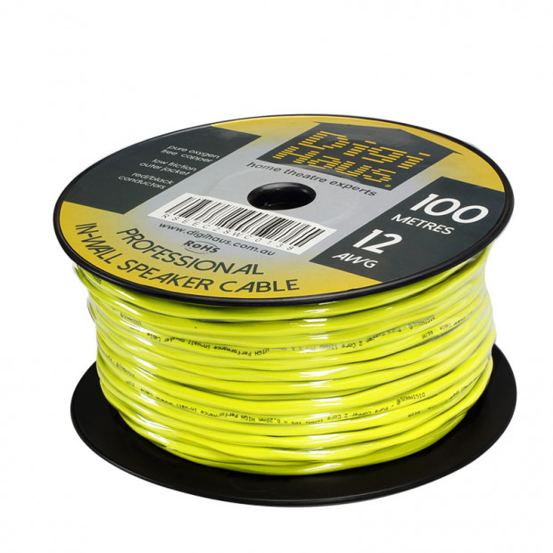 100m Ultra Premium Speaker Cable, 12 AWG, In-Wall Installation
