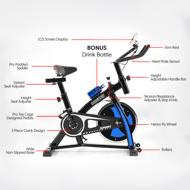 Powertrain XJ-91 Home Gym Exercise Bike - Blue Image 2
