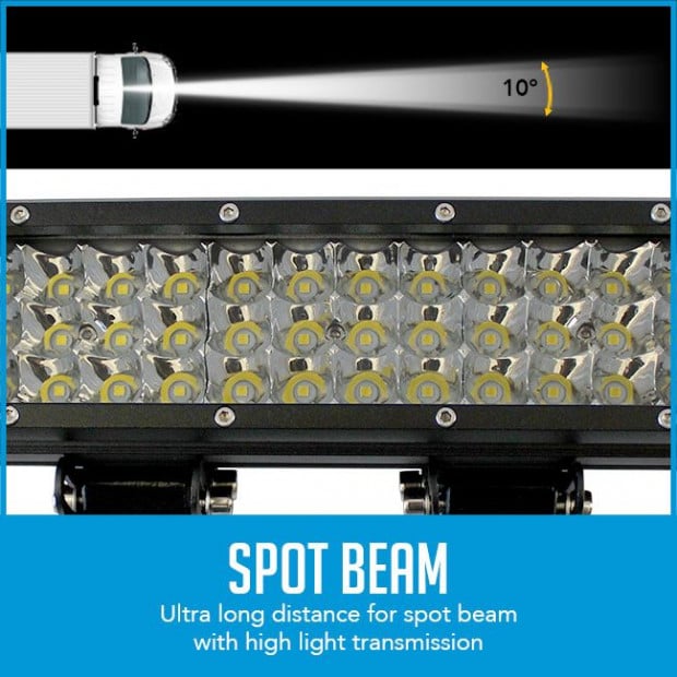 2x 10 Led Work Driving Light Bar Philips 3 Rows Spot Offroad Image 2
