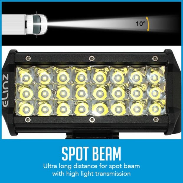 2x 7In Led Work Driving Light Bar Philips Spot Offroad 3 Rows Image 2